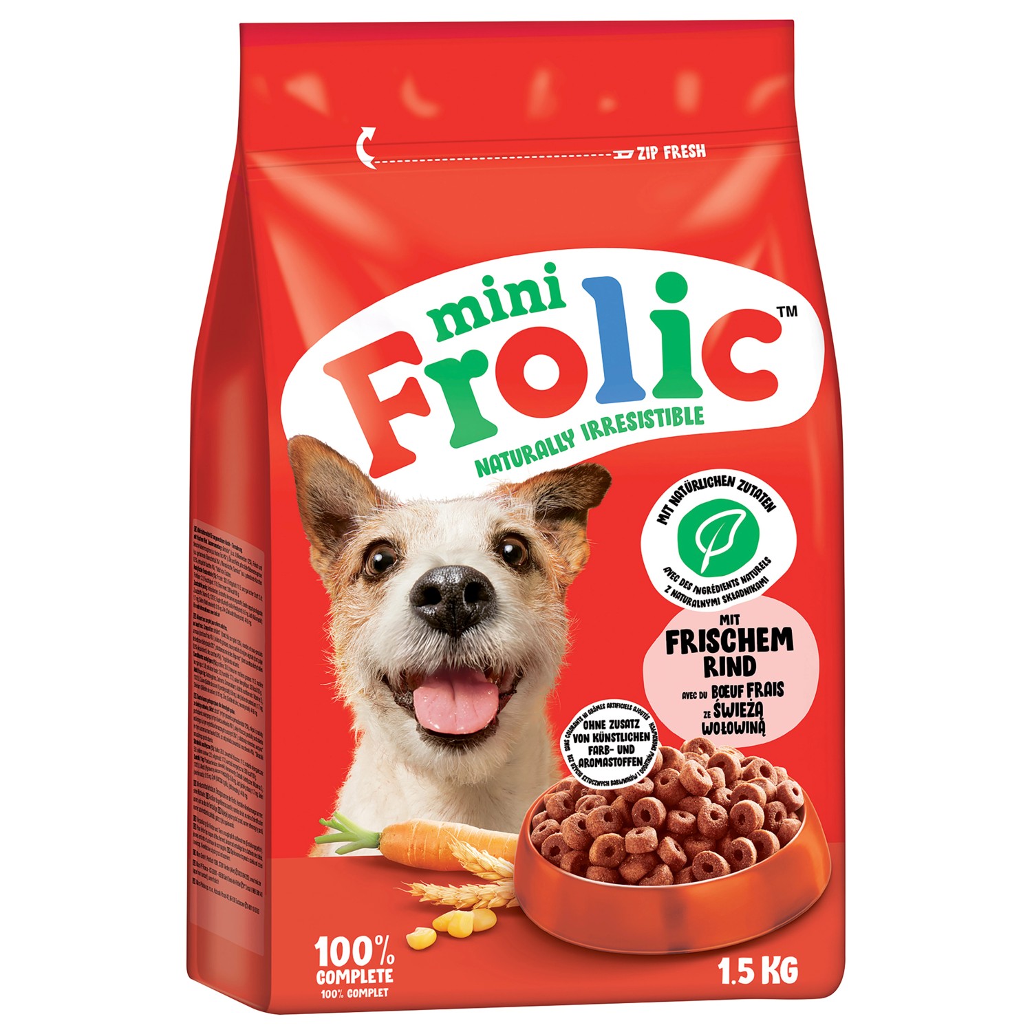 Frolic Hunde-Trockenfutter Mini Rind 1,5 kg