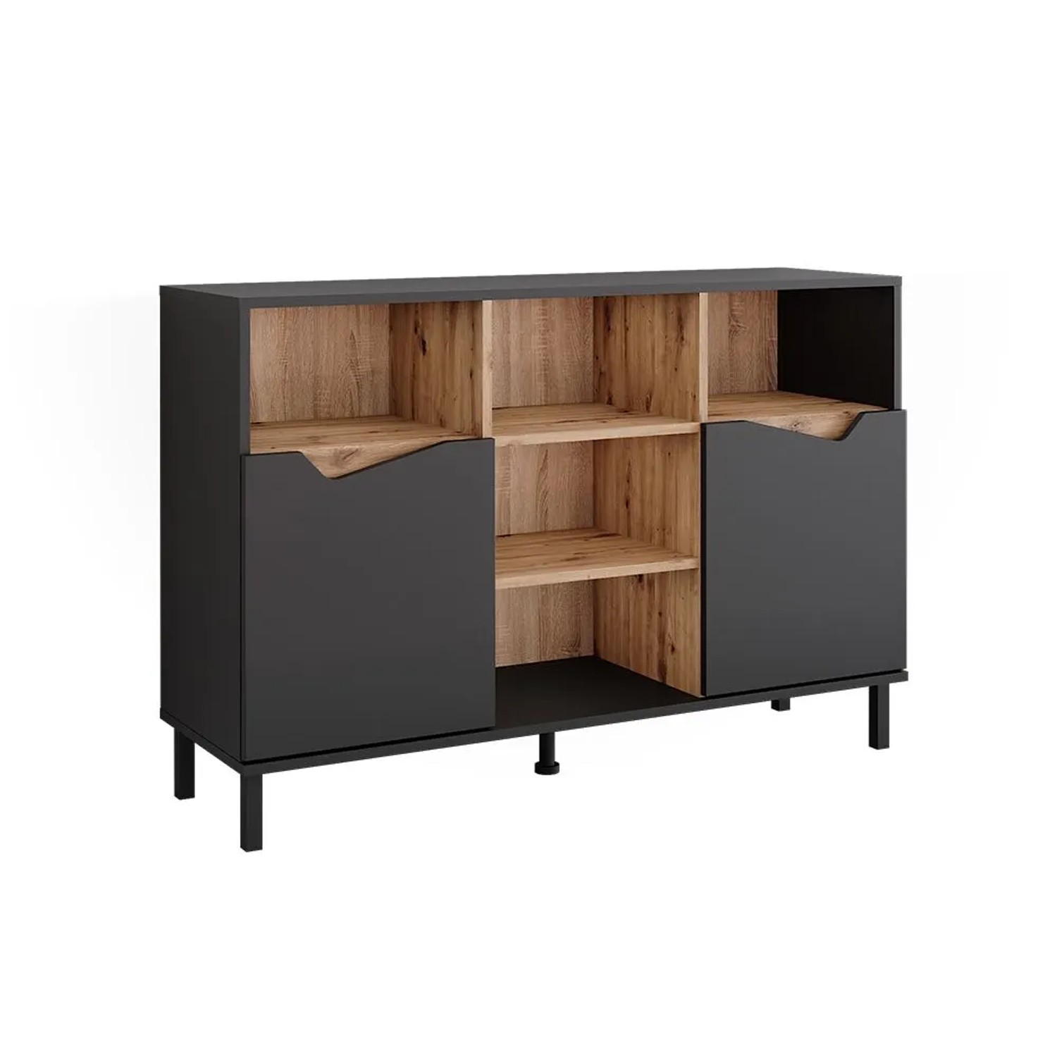 Vicco Kommode Marelle Anthrazit Artisan 120 x 81 mit 2 Türen Art Nr 57850