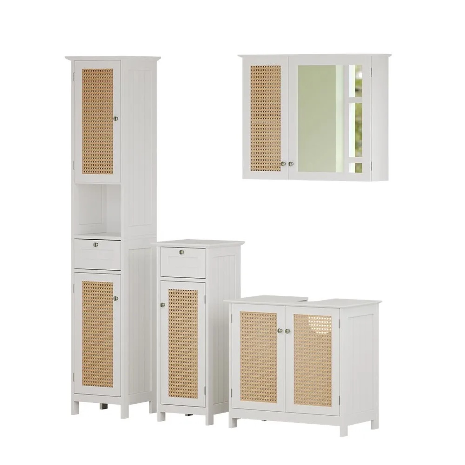 Vicco Badmöbel-Set Rosario Weiß 60 x 58 4-teilig