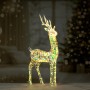 Leuchtender Rentier, 120cm, mit warmweißen LEDs und Regenbogen-Effekt, festliche Weihnachtsdekoration für Innen und Außen.
