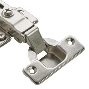 SOTECH Topfband Set, 8 Stück, Eckanschlag, gedämpft, mit Montageplatte, vernickelt.