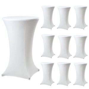10er Set TRUTZHOLM Stehtischhussen, Stretch, 70cm, Weiß, für Wohntextilien.