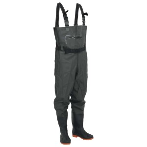 vidaXL Wathose mit Stiefeln und Gürtel Dunkelgrün Größe 45 4016997