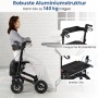 Schwarzer Costway Rollator mit Luftreifen, faltbar und höhenverstellbar. Ideal für Sport & Fitness.