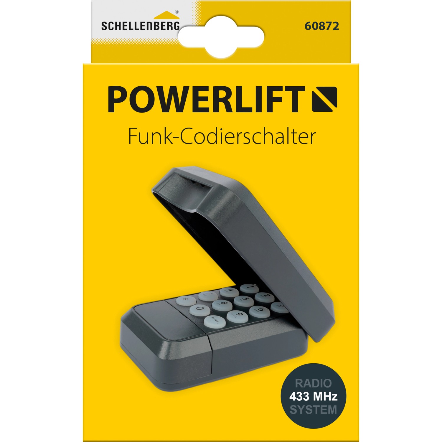 Schellenberg Funk-Codetaster Powerlift für Garagentore, Aufputzmontage mit Abdeckung.
