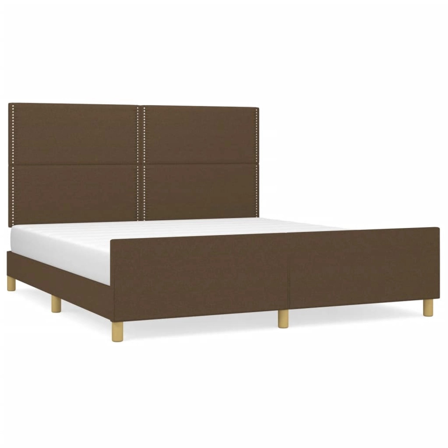 vidaXL Bettgestell mit Kopfteil Dunkelbraun 180x200 cm Stoff Modell 3134783 günstig online kaufen