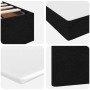 Schwarzes vidaXL Bett (200x200 cm) mit LED-Leisten und Stoffbezug, Detailansichten.
