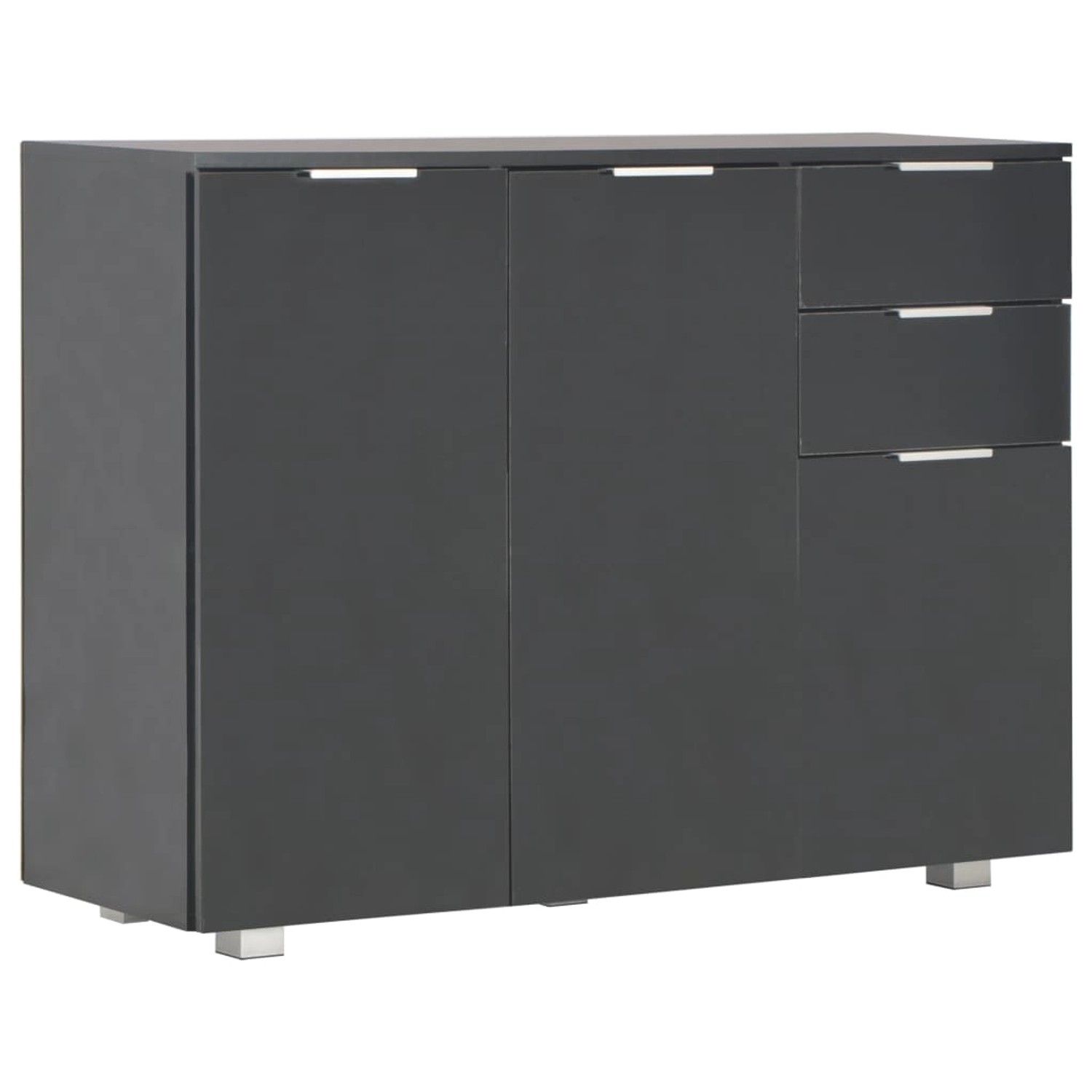 vidaXL Sideboard Hochglanz-Schwarz 107x35x80,5 cm 283719