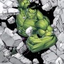 Komar Vliesfototapete: Hulk durchbricht Wand. Comic-Look für Kinderzimmer oder Wohnraum.