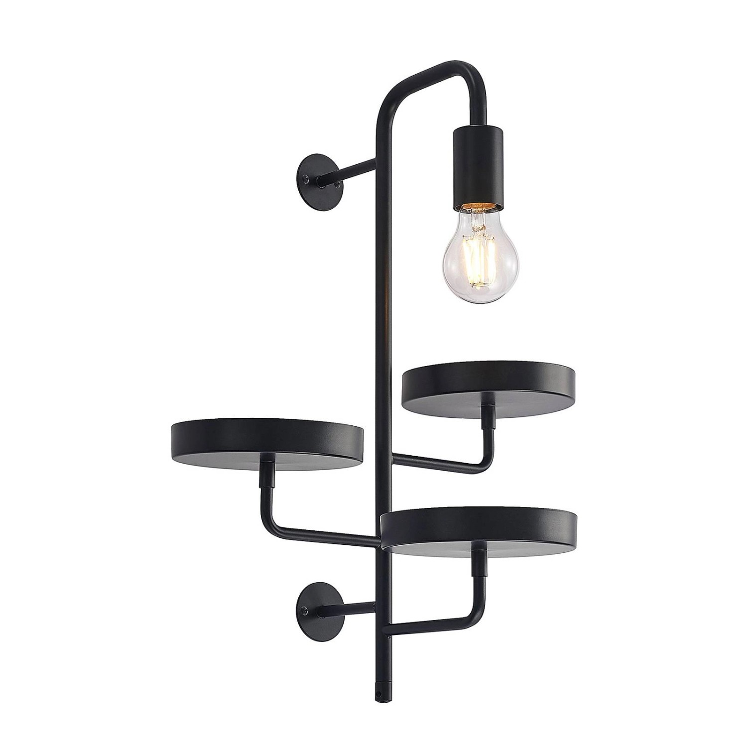 Lindby Wandleuchte Wandlampe Innen Hanjo 9627195 Modern in Schwarz aus Meta günstig online kaufen
