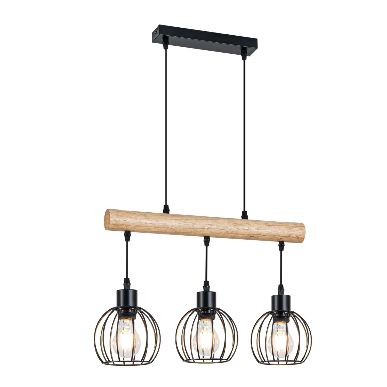 Nettlife Yawn Pendelleuchte aus Metall Schwarz L 50 cm