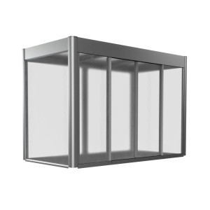 Biohort Gewächshausaufsatz Florentina Quarzgrau-Metallic für Hochbeet. Rechteckig, transparente Wände für Mikroklima.