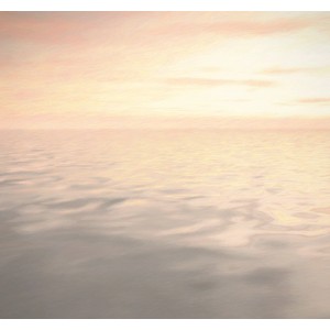 Komar Vlies Fototapete Fernweh, 300x280cm, ruhige See bei Sonnenaufgang.