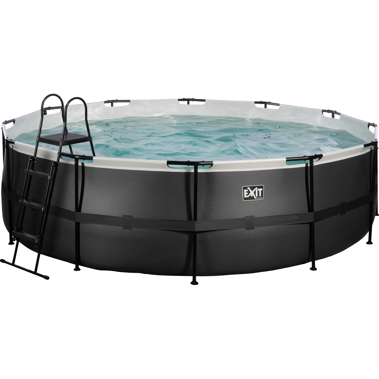 Exit Black Leather Pool Schwarz ø 488 x 122 cm m. Filterpumpe günstig online kaufen