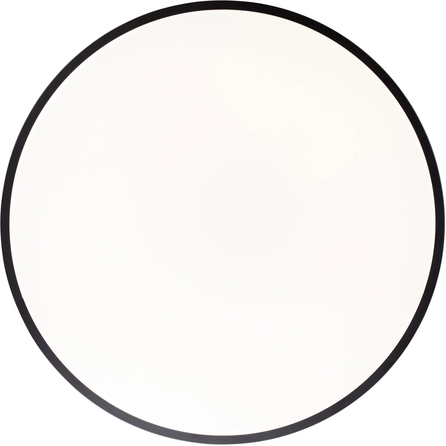 Weiße LED-Deckenleuchte Slimline, Ø 49 cm, mit schwarzem Rand. Dimmbar und mit CCT-Technologie.