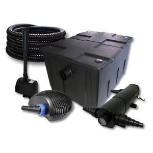Sunsun Teichfilter Set 60000L 18W Klärer40W Eco Pumpe Schlauch Springbrunnen