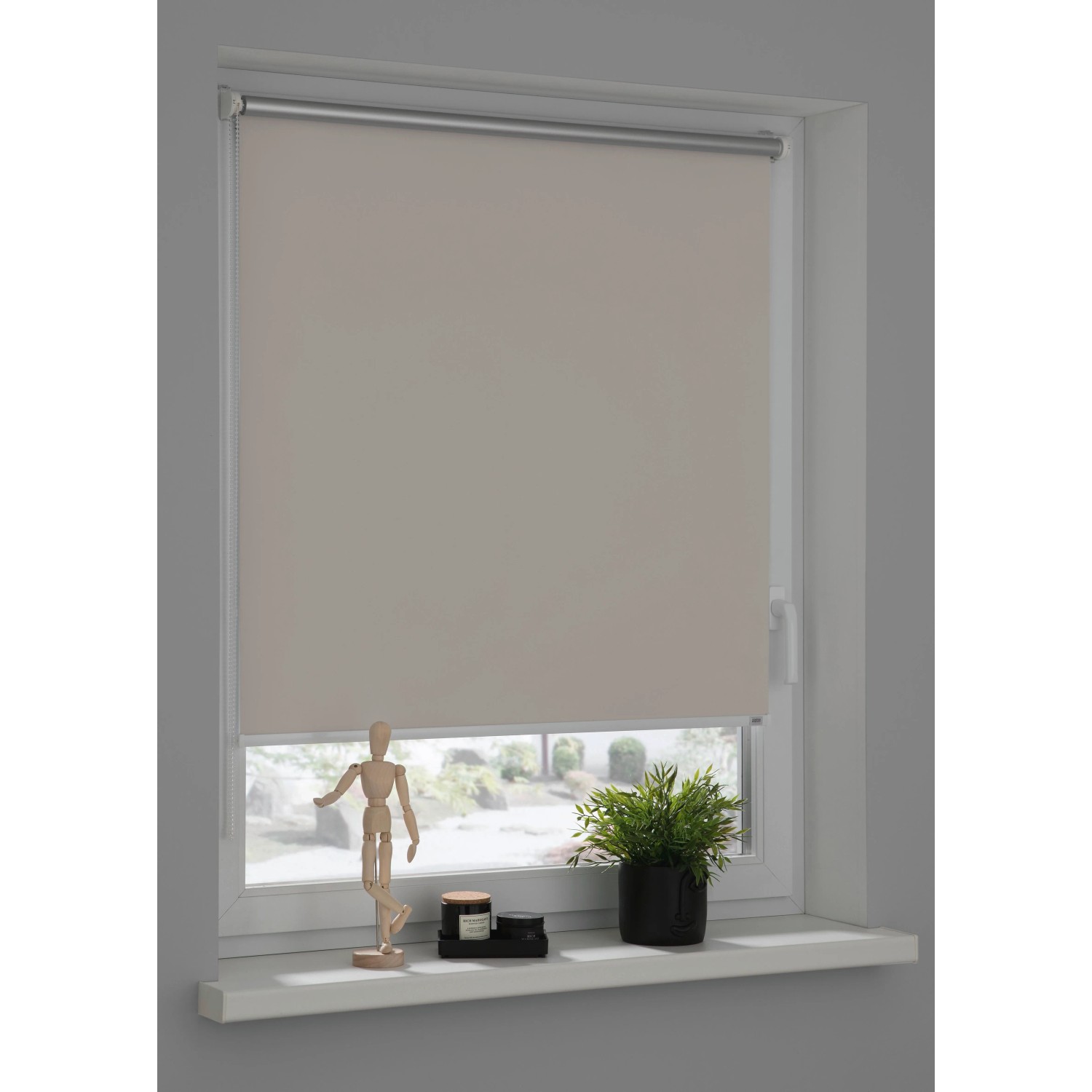 Beiges Schöner Wohnen Thermo-Rollo Martha, 45x150 cm, verdunkelnd und energiesparend.