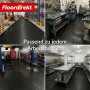 Anwendungsbeispiele: Schwarzer PVC-Bodenbelag Bullet in Werkstatt, Lager, Küche und Garage.