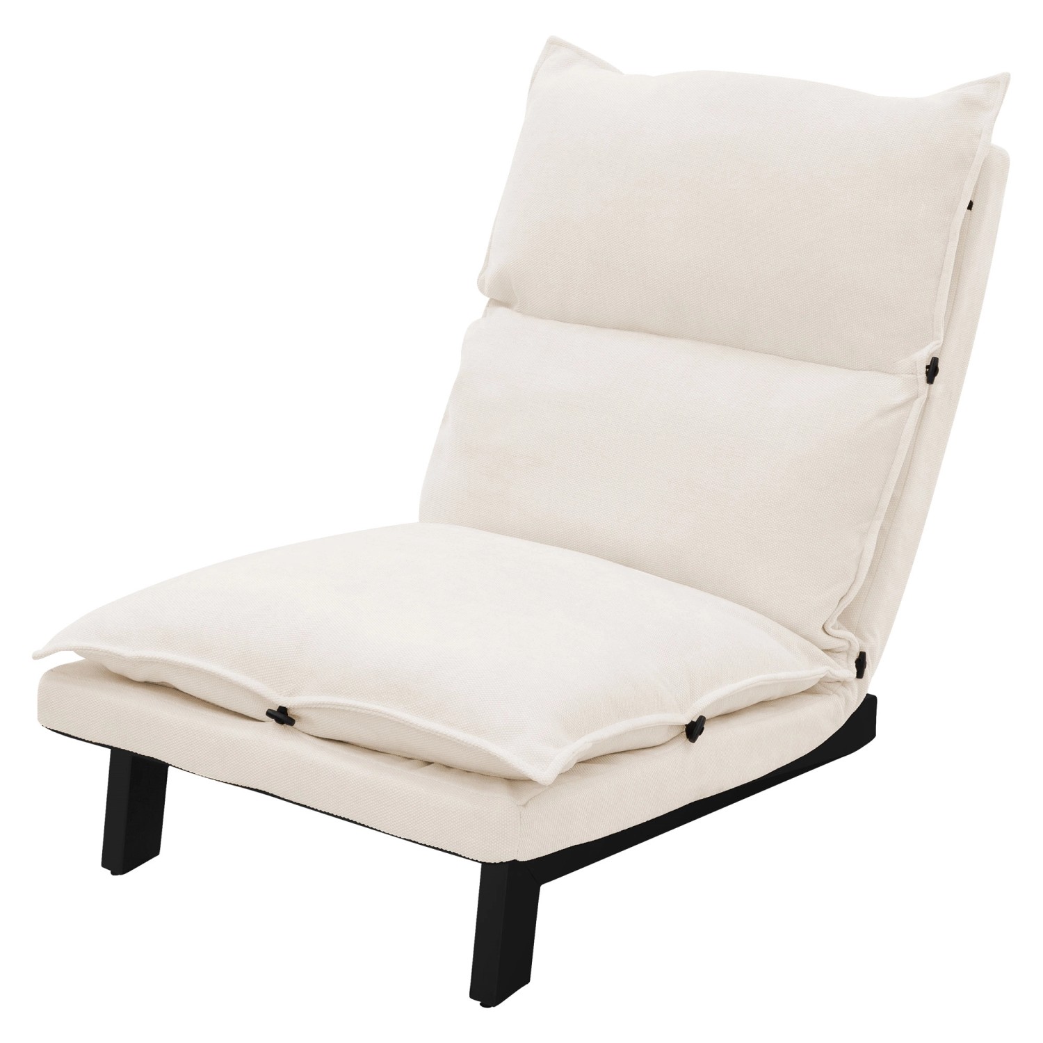 ML-Design Bodenstuhl mit Rückenlehne Beige Leinenbezug Stahlgestell