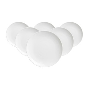 6er Set Ritzenhoff & Breker Suomi Dessertteller, 20 cm, cremeweiß, Porzellan.