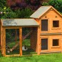 Promadino Kleintiervilla Maxi mit Freilaufgehege im Garten, Kiefernholz, für Nager.