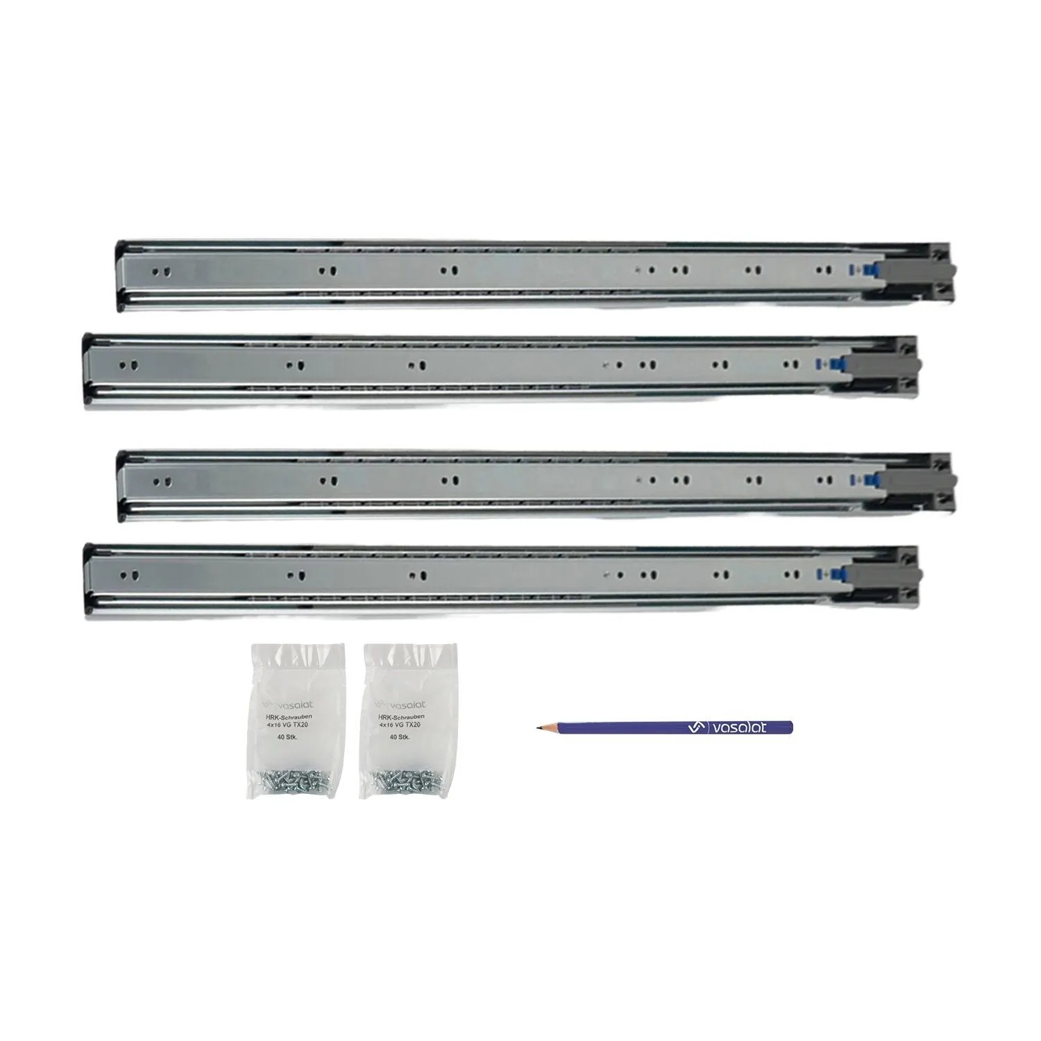 vasalat Kugelauszug 700mm Softclose Kugelführung - Vollauszug mit Dämpfung - 2 Paar