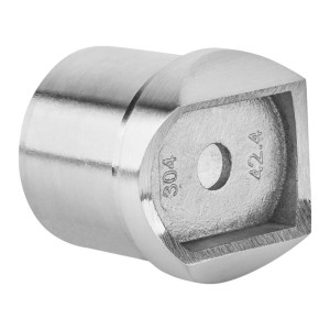 SOTECH Edelstahl Handlaufhalter für Rohr Ø42,4 mm, matt satiniert, zur Pfostenmontage an Treppen & Geländern.