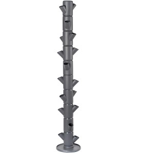 Anthrazitfarbener Gusta Garden Erdbeerturm Sissy Strawberry mit 10 Etagen für vertikalen Garten.