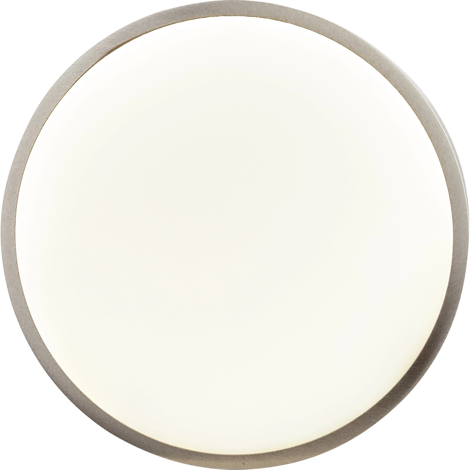 Runde LED-Deckenleuchte Vitos, Aluminium Druckguss Nickel matt, neutralweißes Licht.