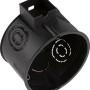 Schwarze ISO-Schalterdose, Ø 60 mm, Tiefe 62 mm, für Unterputzmontage.
