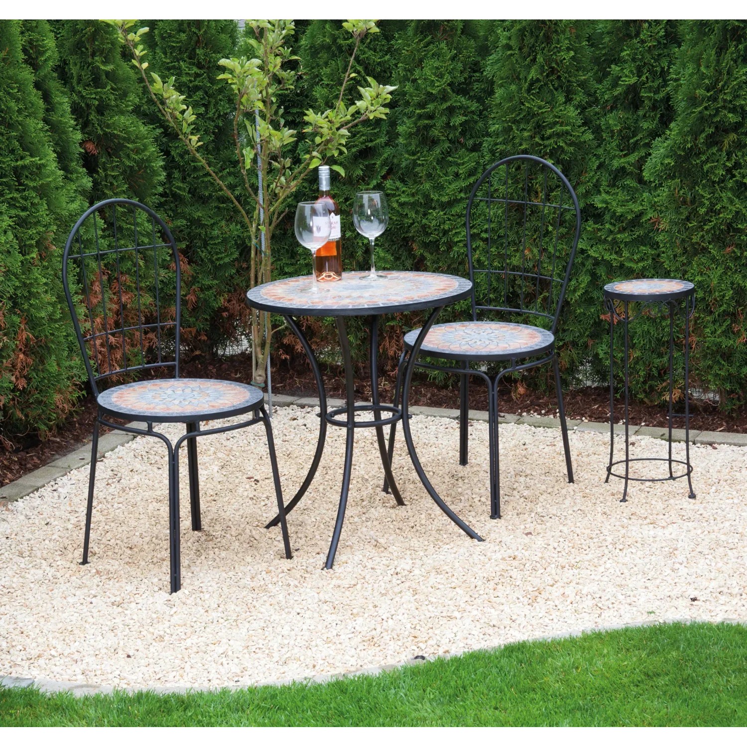 Siena Garden kleiner Gartentisch Prato Rund Schwarz Ø 60 cm kaufen bei OBI