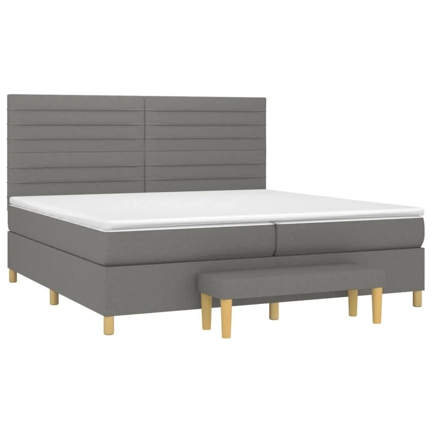 vidaXL Boxspringbett mit Matratze Dunkelgrau 200x200 cm Stoff 3137262