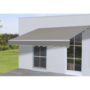 MCW Alu-Markise H790 4x3m Polyester Grau-Braun