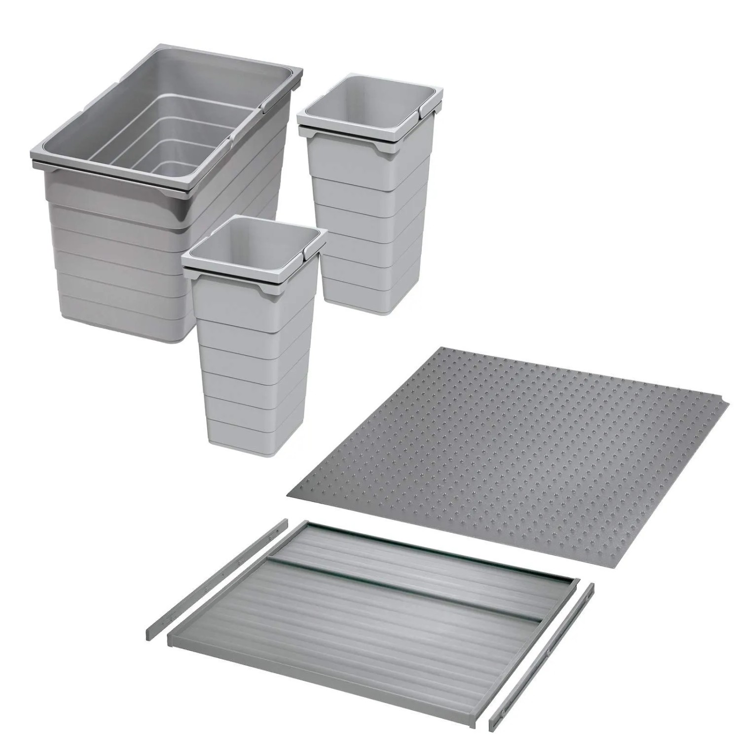 Ninka Abfalltrennsystem Eins2vier KB 600 mm 2x 11,5L 25L Alugrau für Seiten günstig online kaufen