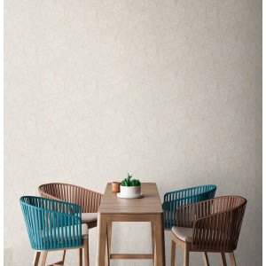 AS-Creation Vliestapete Struktur Metallic Creme-Grau mit Metalliceffekt im Raum.