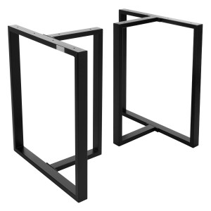 ML-Design 2er Set Tischgestell, B60xH72 cm, T-Form, Metall Schwarz, Industrial Look für Esstische.