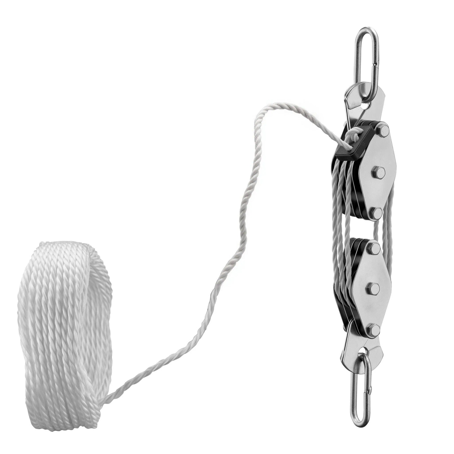 Xpotool Flaschenzug 180Kg 20M Nylon Handseilwinde Seilzug Umlenkrolle Hebezug