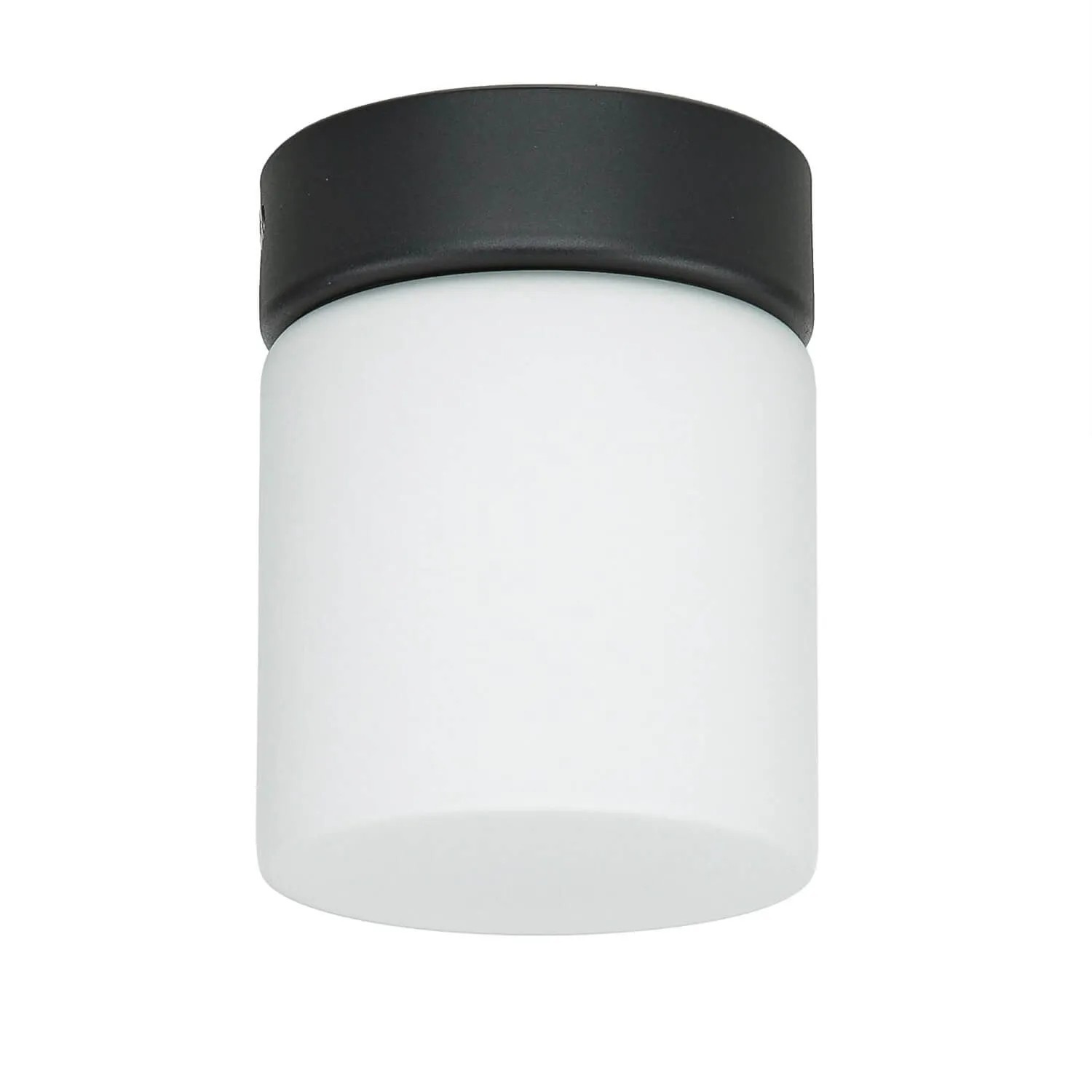 Licht-Erlebnisse Deckenleuchte Metall Glas G9 IP44 Rund Ø 10 cm Schwarz Weiß