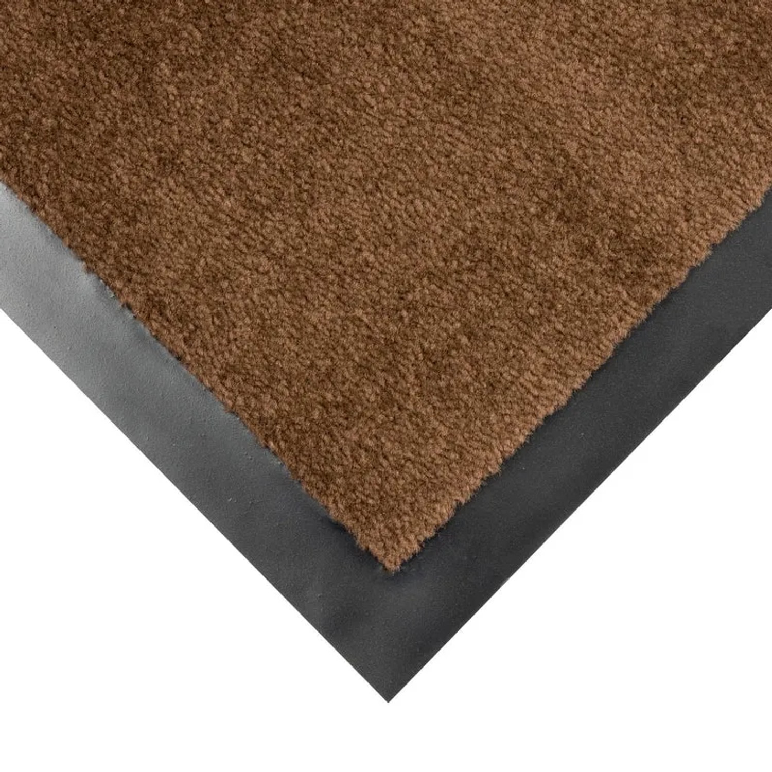 Braune KARAT Fußmatte 90x120 cm mit Gummirand für hohe Flüssigkeitsaufnahme.