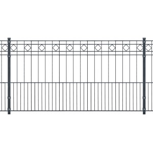 Anthrazitfarbenes Metallzaun-Set Turin, 100 cm hoch, 28,9 m lang, für den Garten.