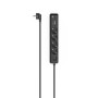 Hama Steckdosenleiste, 4-fach mit USB-C/A, 65W PD, Schalter und 1,4m Kabel in Schwarz/Grau.