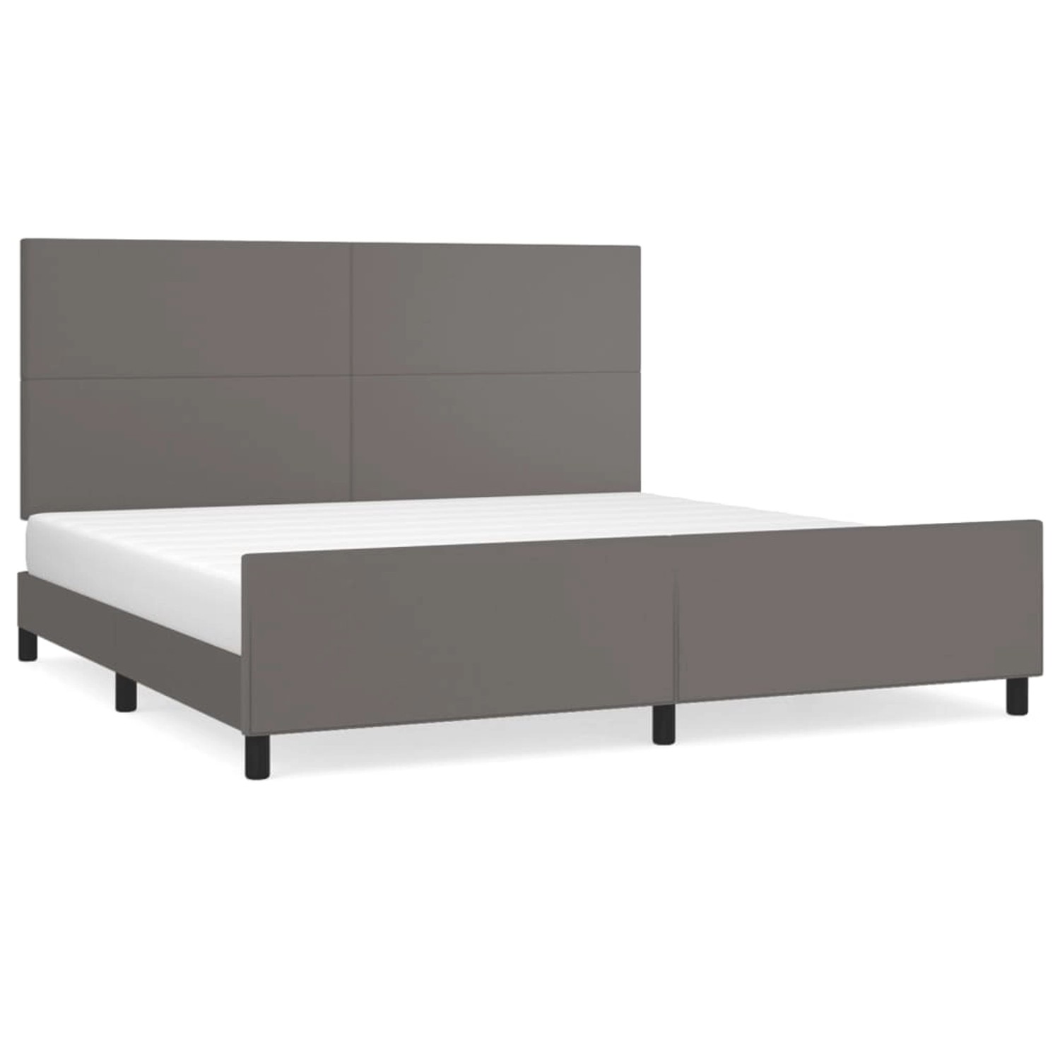 vidaXL Bettgestell mit Kopfteil Grau 200x200 cm Kunstleder 3125473 günstig online kaufen