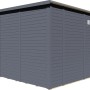 Anthrazitfarbenes Bertilo Gartenhaus Pentus 2 Office aus Holz, 234x226 cm.