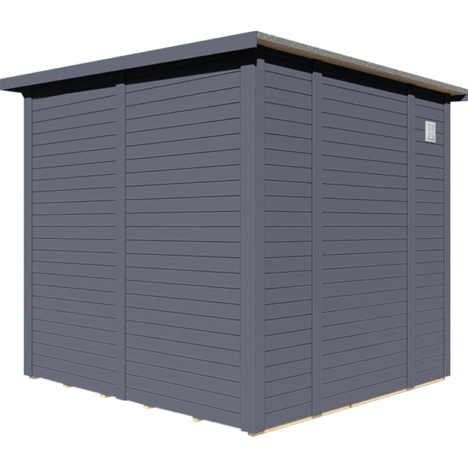 Anthrazitfarbenes Bertilo Gartenhaus Pentus 2 Office aus Holz, 234x226 cm.