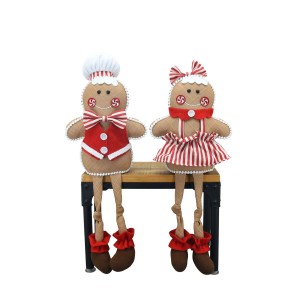 Boltze Kantenhocker Marfa, 2-fach sortiert, mehrfarbig. Weihnachtsdeko im Lebkuchen-Design.