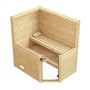 Weka Massivholzsauna Valida Eck mit Glastür, 4,5 kW Ofen Sparset. Fichte, Eckeinstieg.