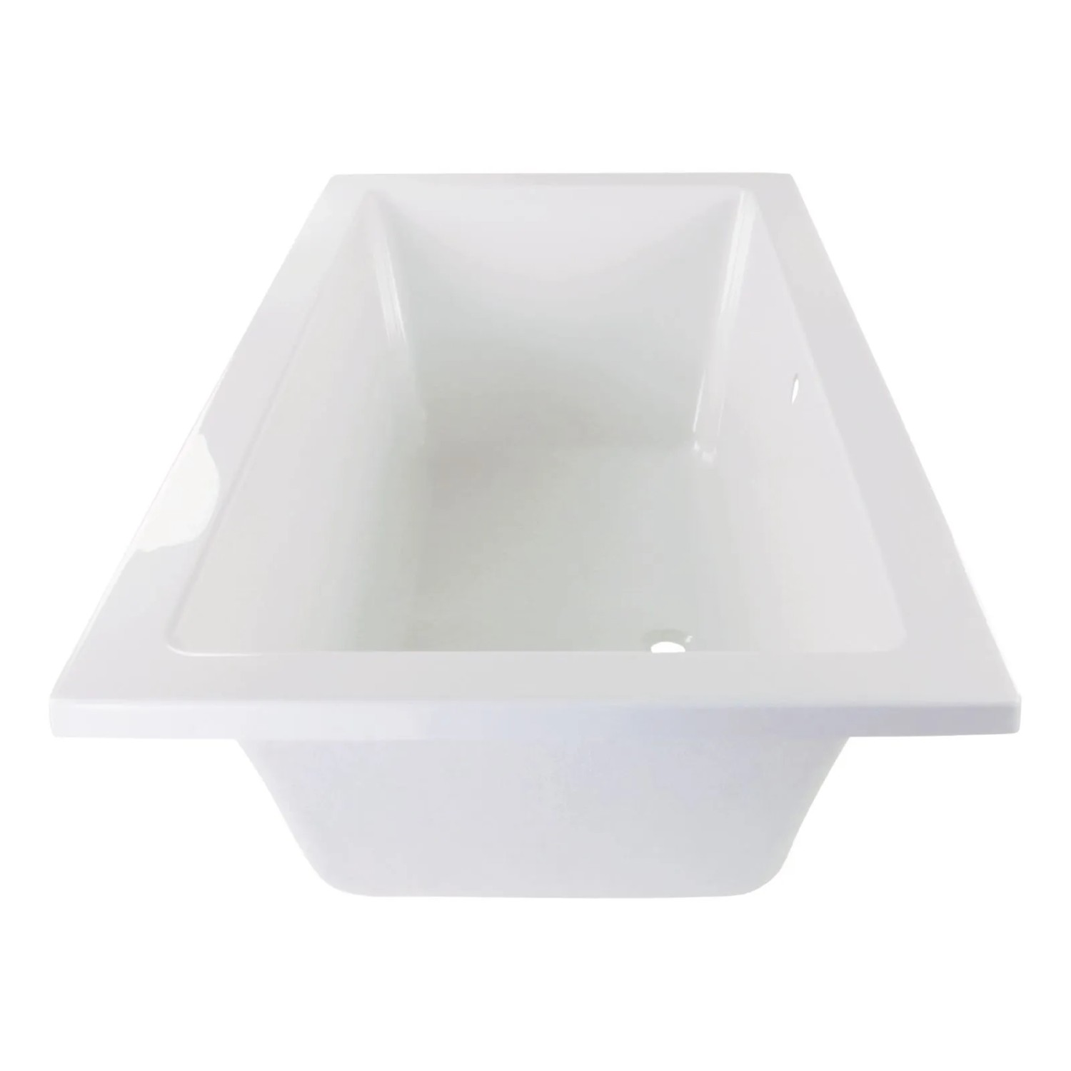 Weiße Calmwaters Duo-Badewanne Modern Square, 200x90 cm, mit Füßen und Ablaufgarnitur.