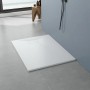 Rechteckige, weiße Aquabatos Duschwanne in Schieferoptik, 120x90 cm, aus SMC Kunststoff.