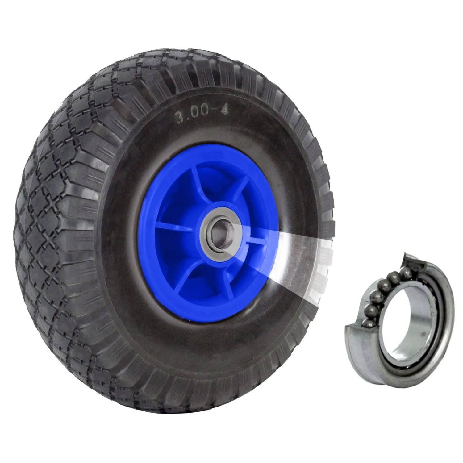 TRUTZHOLM Sackkarrenrad Luftrad 260x85mm 3.00-4 60mm Versetze Nabe Durchmesser 20mm 4PR Gewebe Blau