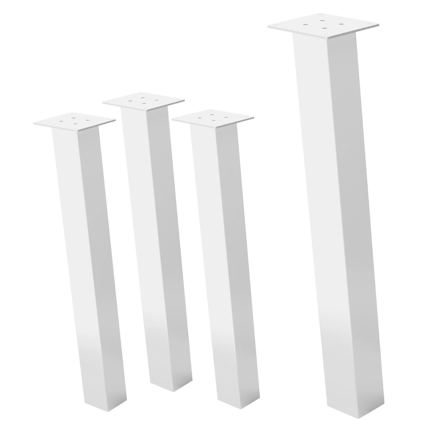 ML-Design Tischbeine 4Er Set I-96GRAD H72 cm Weiß Stahl 8x8cm